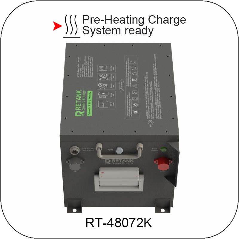 48V 72Ah LiFePO4 battery with Pre-heating